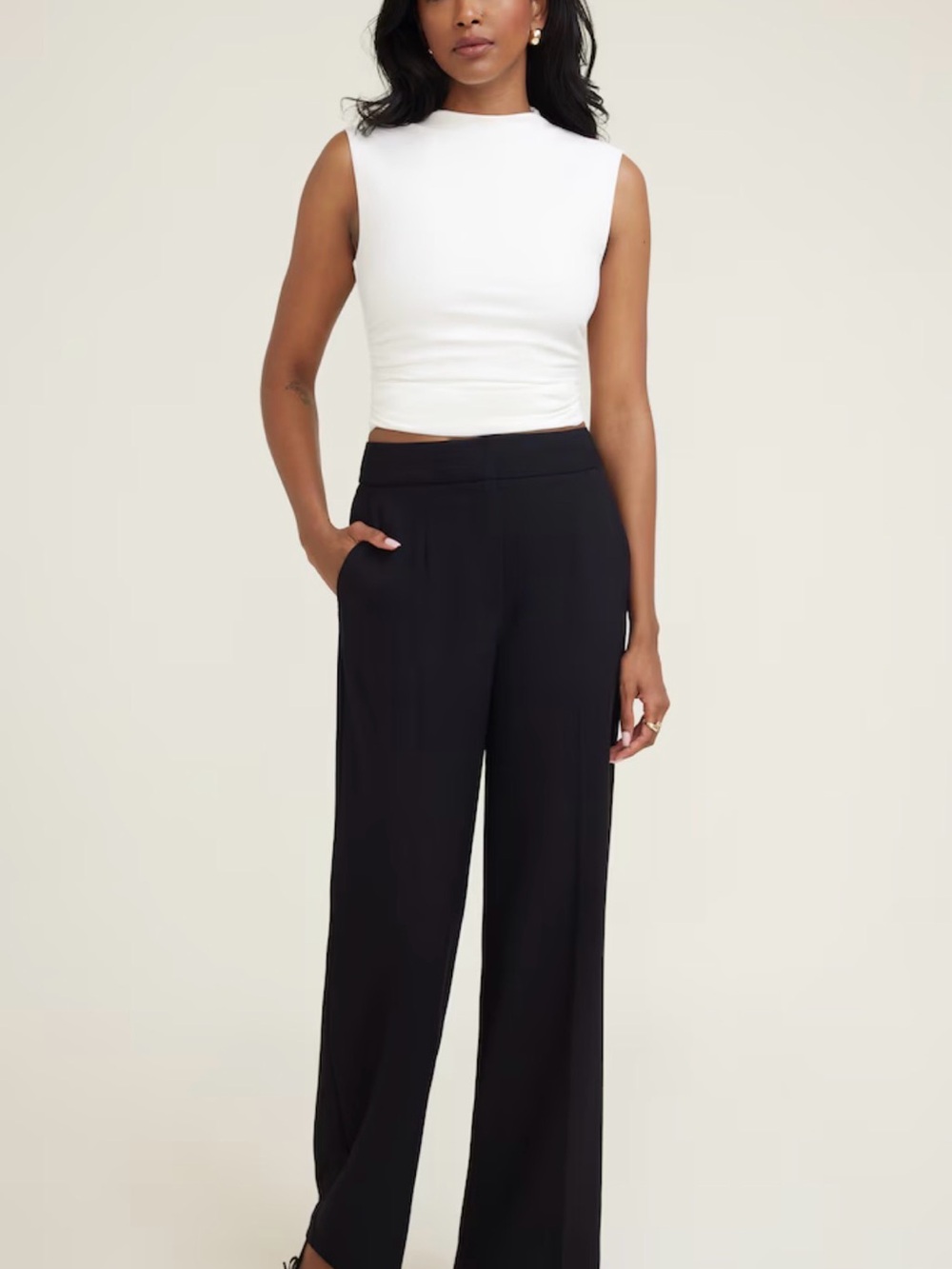 Dynamite Yasmin Clean Straight Leg Black Pants